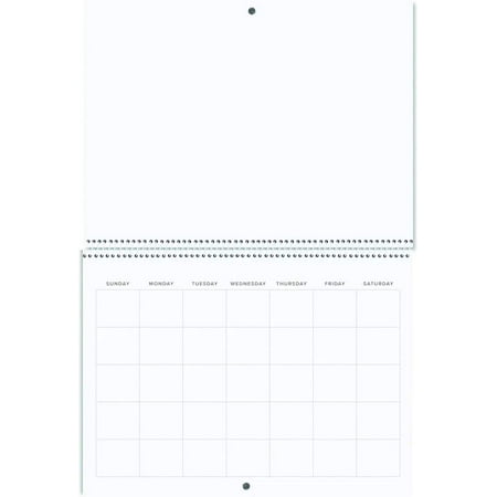 Reskid Blank Scrapbook Wall Calendar - 2-Pack - 80lb Cardstock - Undated, 12" x 9" Closed, 18" Open Size, Large Bookstore-Quality, Spiral-Bound Hanging Monthly Calendar for Kitchen & Office