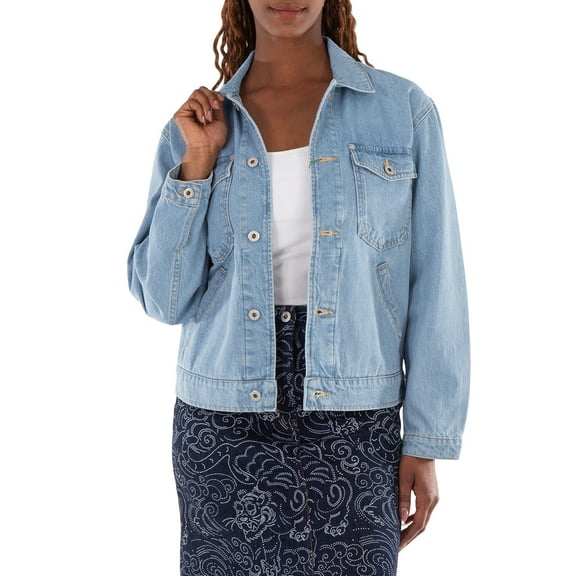 Kenzo Embroidered Trucker Long Sleeve Jacket, Size Medium