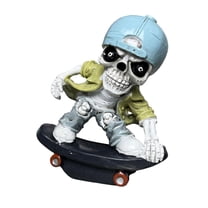 ChicYu Halloween Skull Figurine Decor Creatives Resin Art Ornament for Tabletop Display Spooky Intricate Design Easy to Place Reusable Holiday Decoration