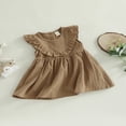 thumbnail image 3 of MesaSe Bébé Fille Robe Coton Lin Volant Sans Manches Casual Party Princesse Robes Enfant Été Robe de Soleil, 3 of 8