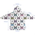 thumbnail image 7 of French Bulldog with Glasses White Blanket Hoodies for Kids 6-13YR Oversize Wearable Blanket Hoodies for Boys Girls Teens, 7 of 7