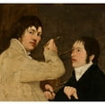 thumbnail image 2 of Jan Antoni Blank 16x15 Black Ornate Wood Framed Double Matted Museum Art Print Titled - Portrait of a Painter with a Young Man (C. 1806), 2 of 5