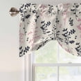 thumbnail image 5 of Tie Up Valances for Windows, Grey Pink Botanical Adjustable Valance Curtains Window Treatment for Living Room, Rustic Country Spring Floral Summer Leaf Rod Pocket Kitchen Curtains 60x18 Inch, 5 of 9