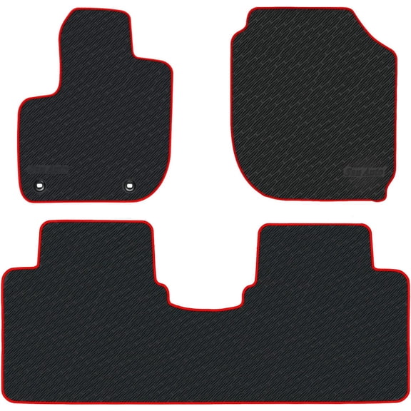 Car Floor Mats Custom Fit for Honda HR-V 2015 2016 2017 2018 2019 2020 2021 2022 Black Red Rubber Car Floor Liners Set All Weather Protection Heavy Duty Odorless