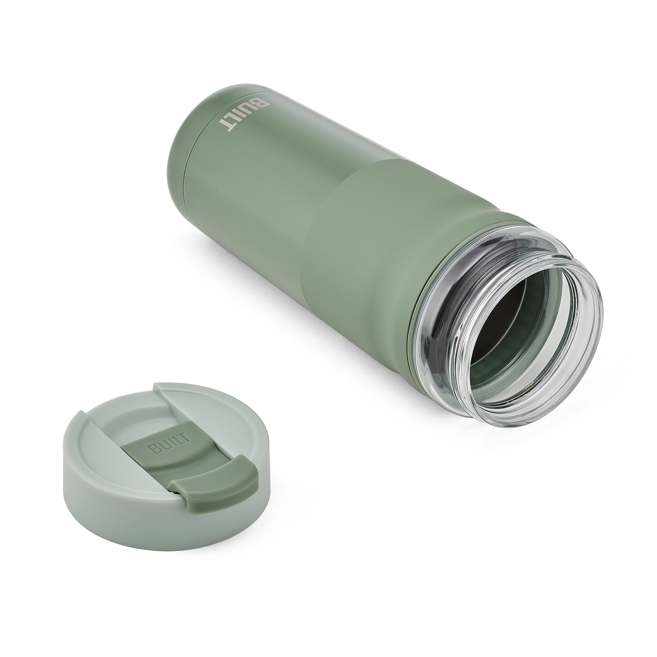 Built GlassX 20 Oz Two-Tone Sage Insulated Stainless Steel Tumbler With Glass Interior