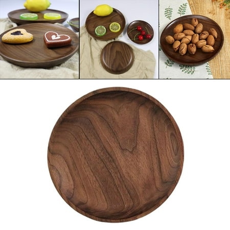 

Black Walnut Serving Platter Round Wood Tray Wooden Serving Tray Fruit 13cm