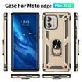 thumbnail image 2 of Compatible with Motorola Moto Edge Plus 2023 Case Built-in 360 Ring Holder Kickstand, Extreme Protection Military Armor Magnetic Car Dual Layer Protective Heavy Duty Phone Cover,Gold, 2 of 7