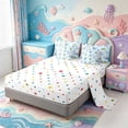 thumbnail image 3 of Manfei Kawaii Axolotl Pattern 7-Piece Twin Bedding,Ocean Themed Amphibian Bedding Comforter Set,Polkadot Reversible, 3 of 7