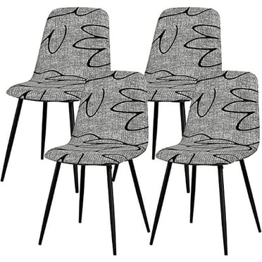 Scandinavian Extendable Chaise Longue Set of 4 Modern Dining Room Chaise Longue Universal Washable Kitchen Chaise Longue Cover Home Kitchen Decor,Flower Gray