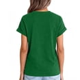 thumbnail image 5 of Lumtrix Womens Oversized T Shirts Summer Rolled Short Sleeve Tops Casual Loose Fit Basic Crew Neck Tees Green M, 5 of 6