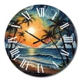 thumbnail image 2 of Designart "Beach Tropical Vibes Painting I" Beach Oversized Wall Clock, 2 of 5