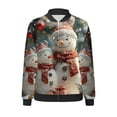 thumbnail image 5 of LOVZFMLL Vestes pour Femmes Chandail en Molleton Ample à Manches Longues avec Fermeture Éclair Veste de Baseball Tricotée Décontractée, 5 of 5