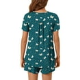 thumbnail image 4 of SwiftWear Chic Floral Sleepwear Pajamas Set: Women's Round Neck Button Top & Shorts Set – Cozy, Stylish, & Perfect for Sleep Loungewear S-3X, 4 of 6
