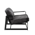 thumbnail image 4 of ACME Locnos Top Grain Leather Upholstered Accent Chair in Gray and Black, 4 of 10