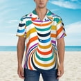 thumbnail image 4 of Optical Illusion Abstraction Hawaiian Shirts For Men, Summer Short-Sleeve Relaxed-Fit Button-Down Shirts X-Large, 4 of 9