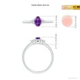 thumbnail image 4 of ANGARA Natural Solitaire Oval Amethyst Ring with Trio Diamond Accents in 14K White Gold for Women (Size-6x4mm) | February Birthstone, Anniversary, Jewelry Gift for Women | Natural Amethyst Ring, 4 of 8