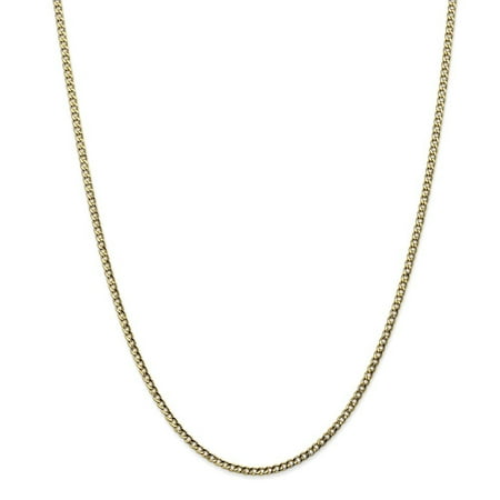 Roy Rose Jewelry 10K Yellow Gold 2.5mm Semi-Solid Curb Link Chain ~ length: 20 inches