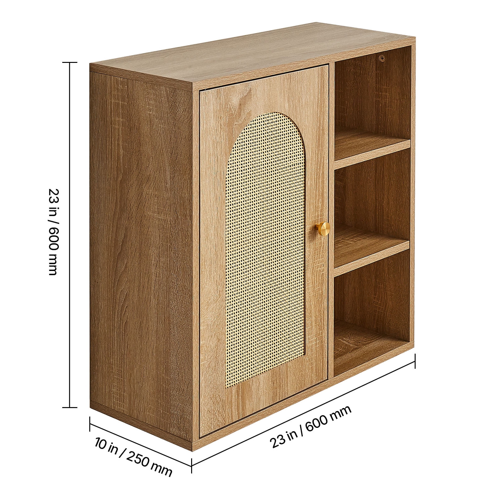 KFFKFF Bathroom Wall Cabinet with Adjustable Shelf and 5 Height Levels, Wall-Mounted Organizer for Over-the-Toilet Storage, Medicine Cabinet with Shelves for Kitchen, Laundry Room, or Restroom