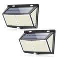 thumbnail image 1 of 2PCS 288LED Solar Powered Wall Light PIR Motion Sensor Lights Outdoor Waterproof Garden Lamp Night Light 4-side Built-in LED 3 Light Modes for Garden Patio Yard Fence Landscape Courtyard, 1 of 8