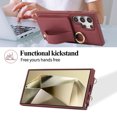 thumbnail image 2 of TECH CIRCLE for Galaxy S24+ Wallet Case with Card Holder, Lanyard Wrist Strap Loop Holder Kickstand RFID Blocking Finger Grip Ring PU Leather Shockproof Cover for Galaxy S24+ 6.7",Winered, 2 of 8