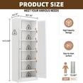 thumbnail image 4 of WARMMUSE  Metal Display Cabinet with Glass Doors, 72" Tall Curio Cabinet with Adjustable Shelves, Freestanding Bookcase Storage Cabinet for Kitchen, Pantry, Bathroom, 4 of 13