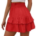 thumbnail image 6 of biudgviw Flowy Shorts for Women Smocked High Waisted Golf Tennis Shorts Ruffle Layered Boho Summer Beach Vacation Shorts, 6 of 6