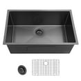 thumbnail image 2 of 27inch undermount Gunmetal Black Stainless Steel 18-Gauge Single Bowl Undermount Kitchen Sink, 2 of 7