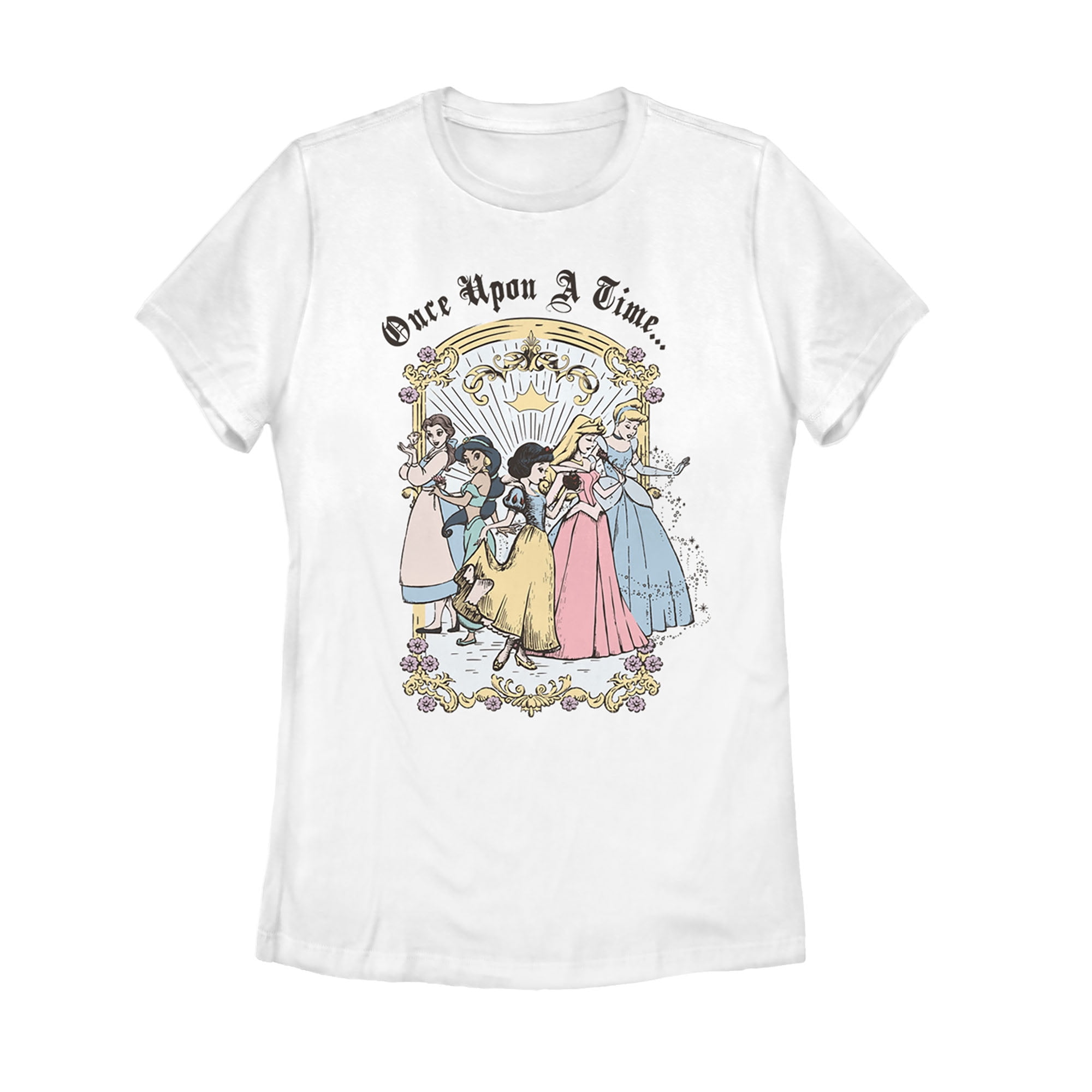 Women's Disney Princesses Classic Once Upon a Time  Graphic Tee White Small