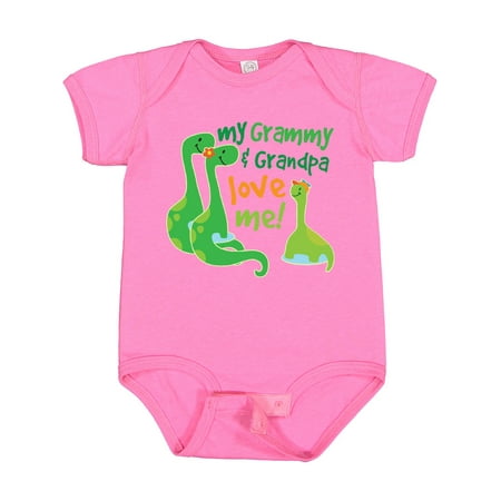 

Inktastic My Grammy and Grandpa Love Me Grandson Dinosaur Gift Baby Boy Bodysuit