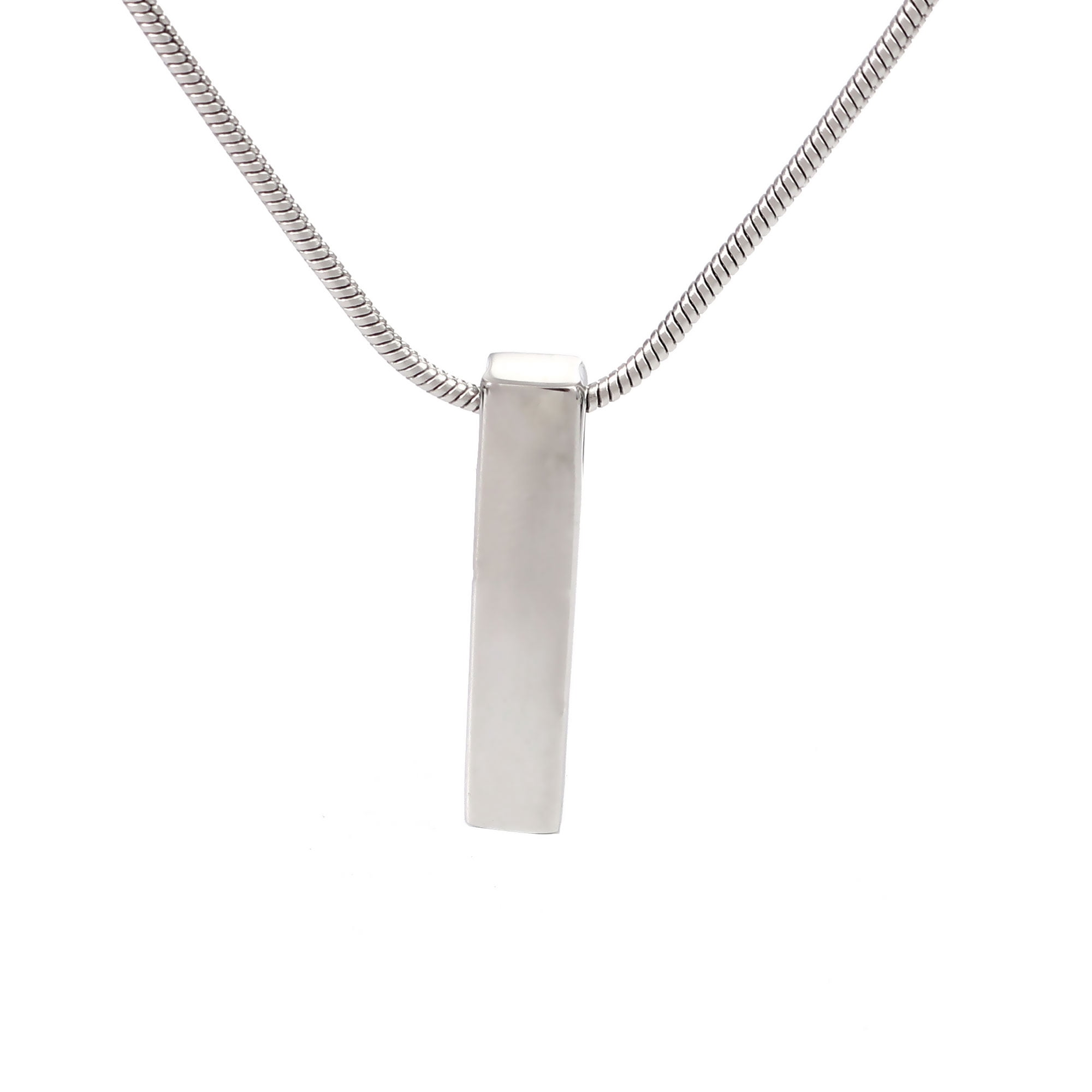 Anavia Stainless Steel Silver Crystal Rhinestone Elegant Bar Pendant for Ashes Holder Urn Pendant Jewelry Cremation Urn Memorial Keepsake Necklace with Free Funnel Kit and Velvet Jewelry Box