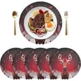thumbnail image 3 of GZHJMY Christmas Red Elk Placemats Set of 4 Non-Slip Heat Resistant Dining Table Place Mats Washable Kitchen PVC Weave Table Mats Table Mat, 3 of 7