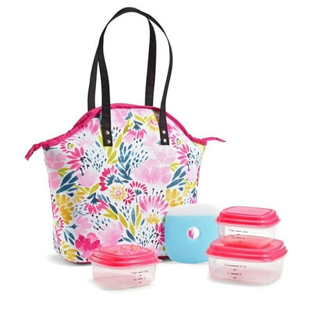 Lunch Bags With Containers Fit & Fresh 987FFDIL2418 Davenport Insulated Lunch Bag Kit with BPA-Free Containers - Garden Sulphur ()