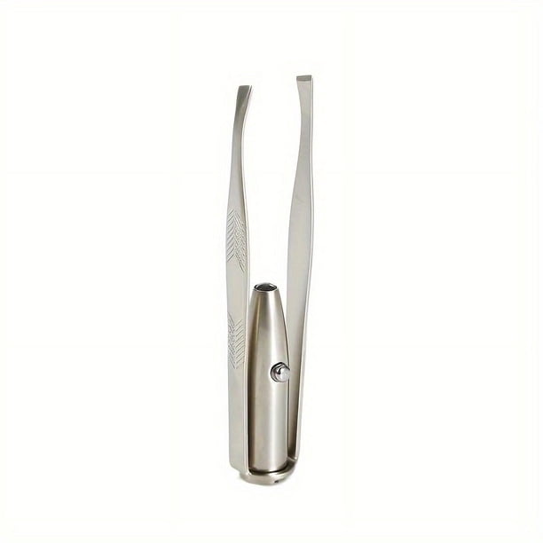 Portable Stainless Steel Smart Design Eyebrow Hair Remove Tweezer With LED Light Makeup Tool