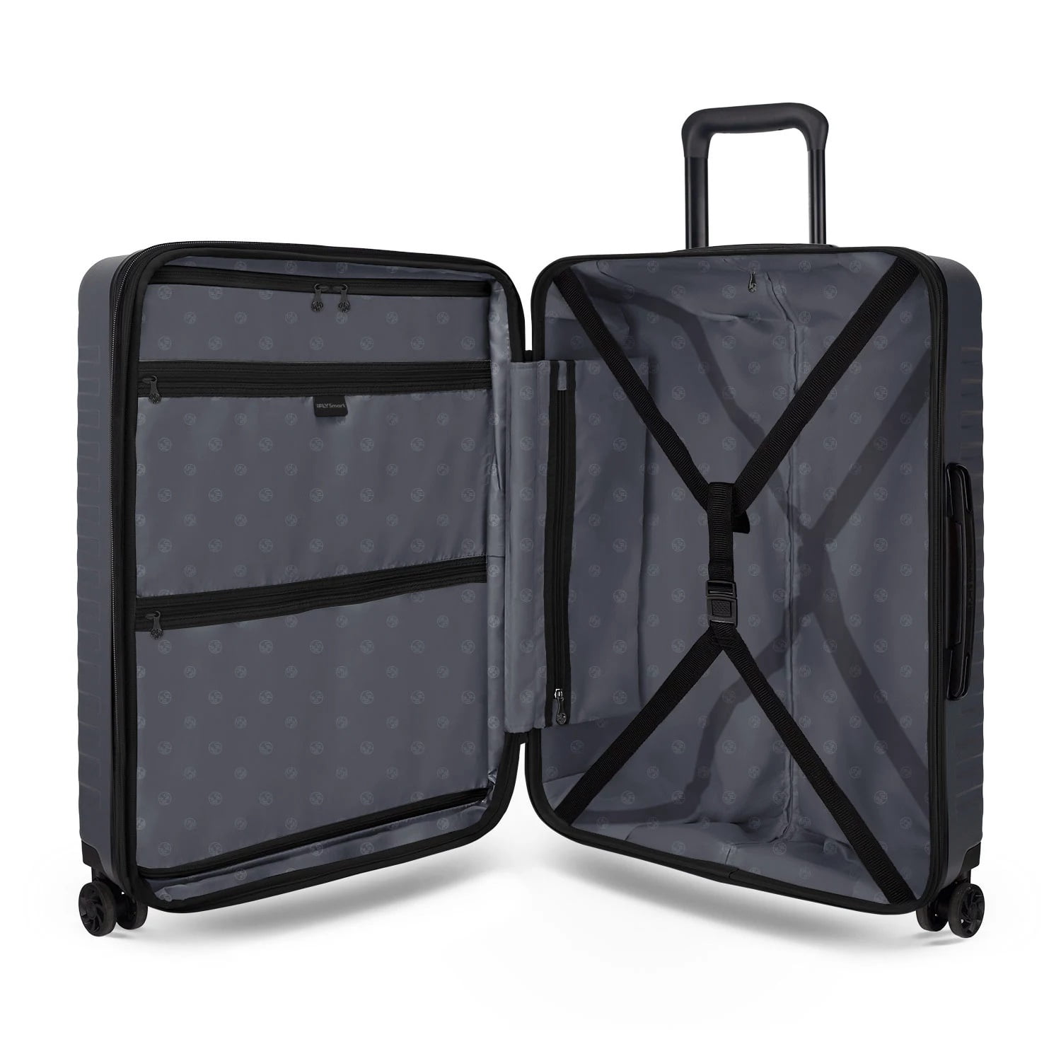 iFLY Smart Hardside Departure 2 Piece Set, 20" Carry-on and 24" Checked Luggage, Charcoal