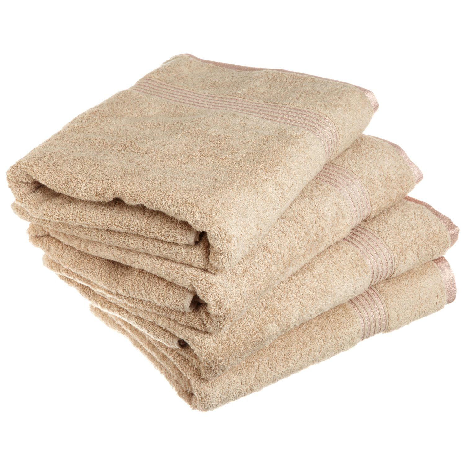 100 Cotton 4Piece Bath Towel Set, Taupe