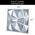 thumbnail image 3 of Art3d Gray Diamond Design 19.7 in. x 19.7 in. PVC 3D Wall Panel (12-Pack), 3 of 5