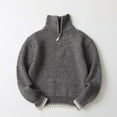 thumbnail image 2 of Maean Boys Sweaters Quarter Zipper Stand Collar Pullover Knitted Long Sleeve Warm Kids Sweater, 2 of 7