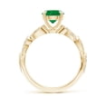 thumbnail image 2 of ANGARA Natural 1.2 Ct. Emerald with Diamond Vintage Inspired Ring in 14K Yellow Gold for Women (Ring Size: 12), 2 of 10