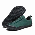 thumbnail image 2 of Men's Lace‑Up Low‑Top Hiking Trail Shoes, Synthetic Leather Upper Mesh Lining Square Toe Rugged Rubber Outsole Lightweight Footwear For Trekking Walking And Daily Outdoor Activities, 2 of 7