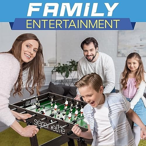 Folding Foosball Table, 4 x 2 Full Competition Size Foldable Space Saving Table Soccer for Home, Arcade Game Room, for Indoor or Outdoor, Family Game Night, Perfect for Kids and Adults
