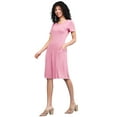thumbnail image 5 of Made by Johnny Women's Comfy Casual Short Sleeve Flowy Dresses Loose Plain Dress with Pockets XL PINK, 5 of 6