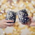 thumbnail image 2 of 12oz Stemless Wine Tumblers Navy Daisy Flower Pattern Vacuum Insulated Stainless Steel Travel Tumbler Cups Mug with Lid and Straw for Champaign,Cocktail,Beer with Cleaning Brush, 2 of 5