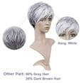 Creamily Grey Short Wigs for Women Synthetic Pixie Cut Wigs with Bangs