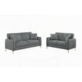 thumbnail image 6 of Modern Dark Gray 2pc Sofa Set with Burlap-Like Fabric and Tight Back, 75"x31"x35"H, 6 of 9