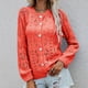 thumbnail image 2 of Cárdigan para mujer, cárdigan de punto con botones huecos sólidos y cuello redondo a la moda Odeerbi  ODB-3, 2 of 9