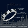 thumbnail image 2 of Gem Stone King 925 Sterling Silver Black Onyx and White Moissanite Band Ring for Women (1.00 Cttw, Gemstone Birthstone, Available in Size 5, 6, 7, 8, 9), 2 of 5