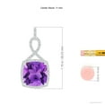 thumbnail image 3 of ANGARA Natural Cushion 4.5 ct Amethyst Pendant with Twisted Loop Bale in 14K White Gold for Women (Size-11mm) | February Birthstone, Anniversary, Jewelry Gift for Women | Natural Amethyst Necklace, 3 of 7