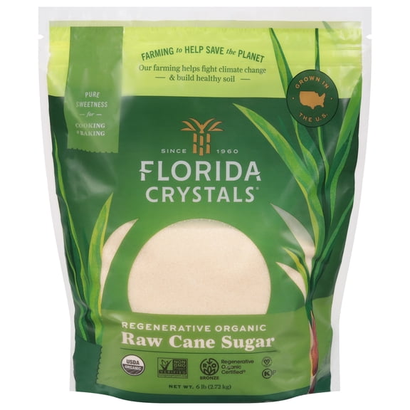 Florida Crystals Regenerative Organic Raw Cane Sugar 6 lb. Pouch