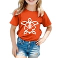 thumbnail image 1 of PMVFHDE Hauts à Manches Courtes pour Sortir, Hauts d'Été pour Filles, T-Shirts pour Filles, Robe T-Shirt Grande Taille, Imprimé Garçon et Fille, Col Rond, Manches Courtes, Orange, 3-4 Ans, 1 of 3