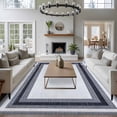 thumbnail image 4 of Area Rug 72×108in, Retro Minimalist Geometric Art Floor Carpet Living Room Rug, Vintage Farm Gray Square Non-Slip Welcome Mat Indoor Rugs for Bedroom Dining Room, 4 of 9